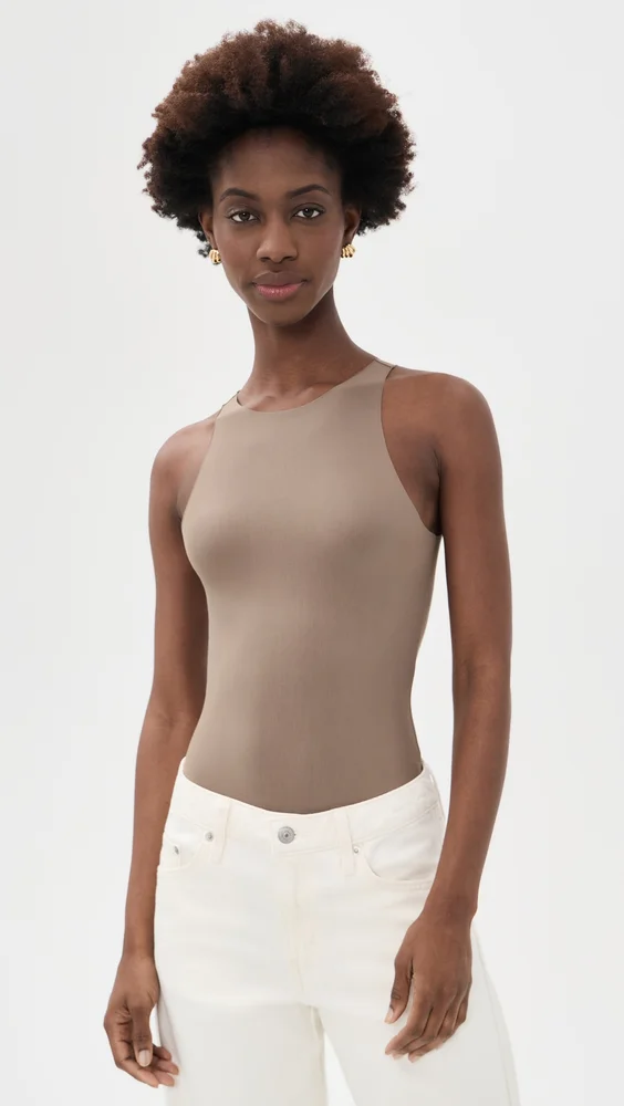 Butter Crew Neck Tank Thong Bodysuit