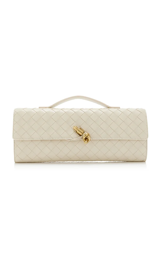 Long Andiamo Intrecciato Leather Clutch