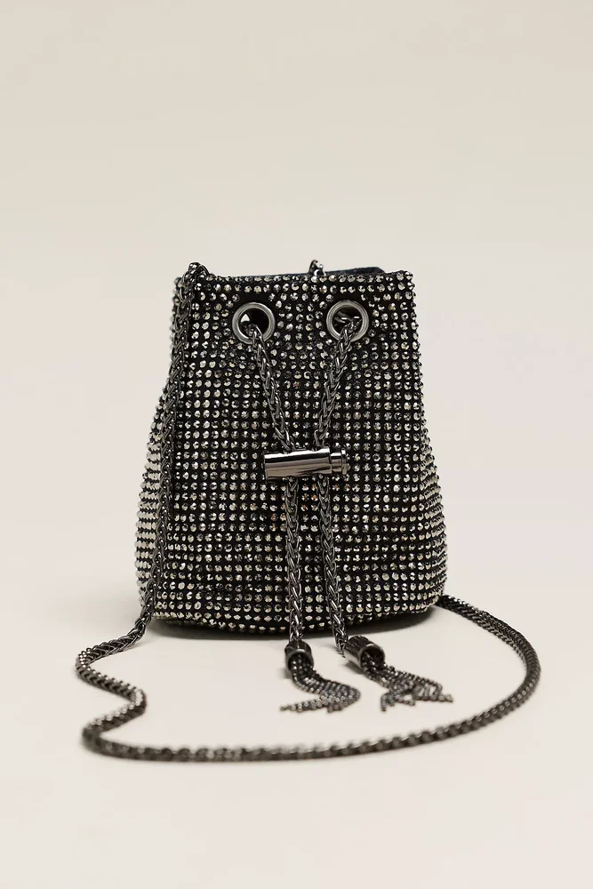 Beaded Mini Bucket Bag