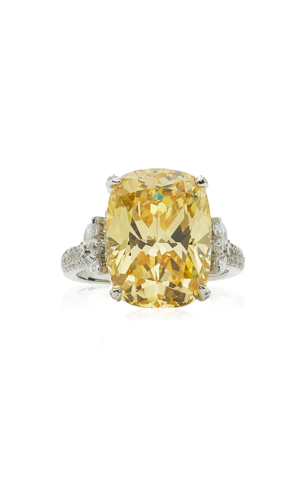 Shard Halo Rhodium Vermeil Diamond Ring