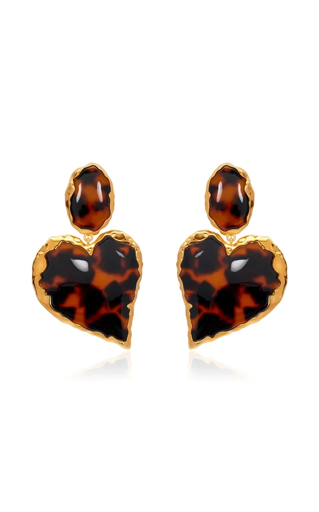 Tortoiseshell Heart Earrings