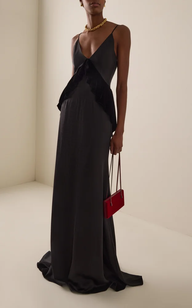Neroli Satin and Velvet Gown