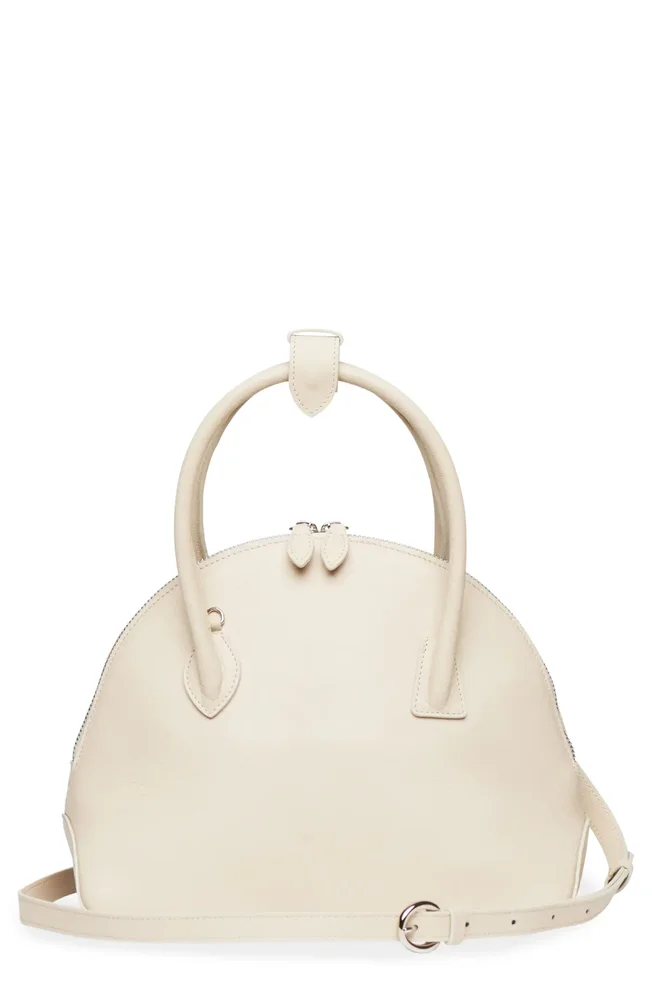 Dome Leather Top Handle Bag