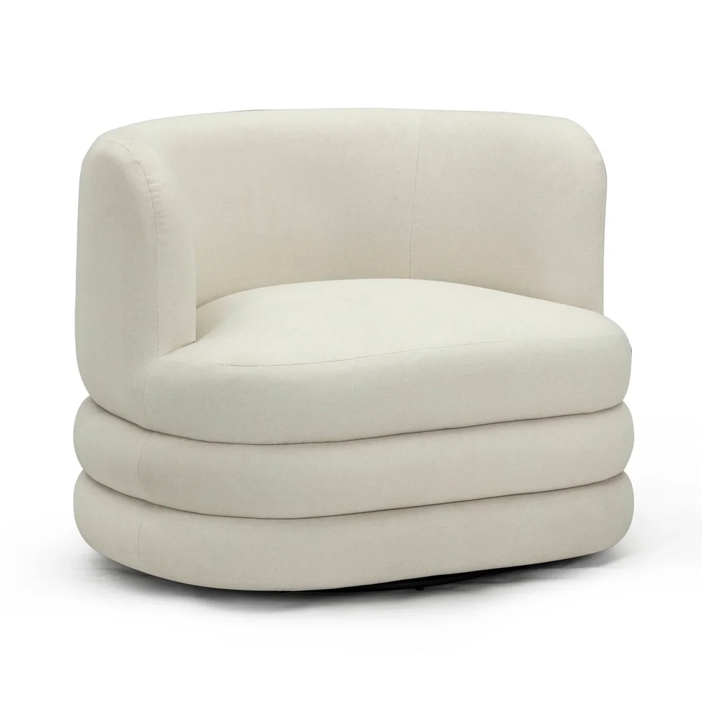 TOV Furniture Astor Performance Faux Mohair Swivel Hotel Lounge Chair