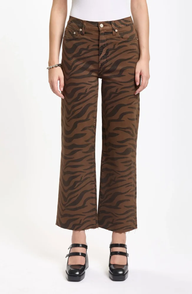 Pleaser Zebra Stripe Crop Wide Leg Pants
