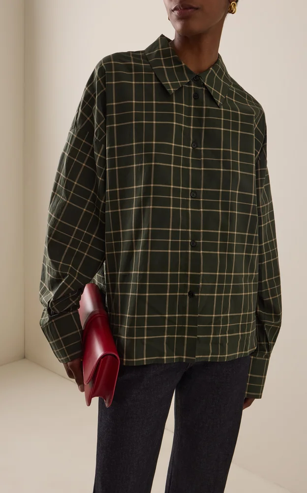 Boxy Plaid Cotton Shirt