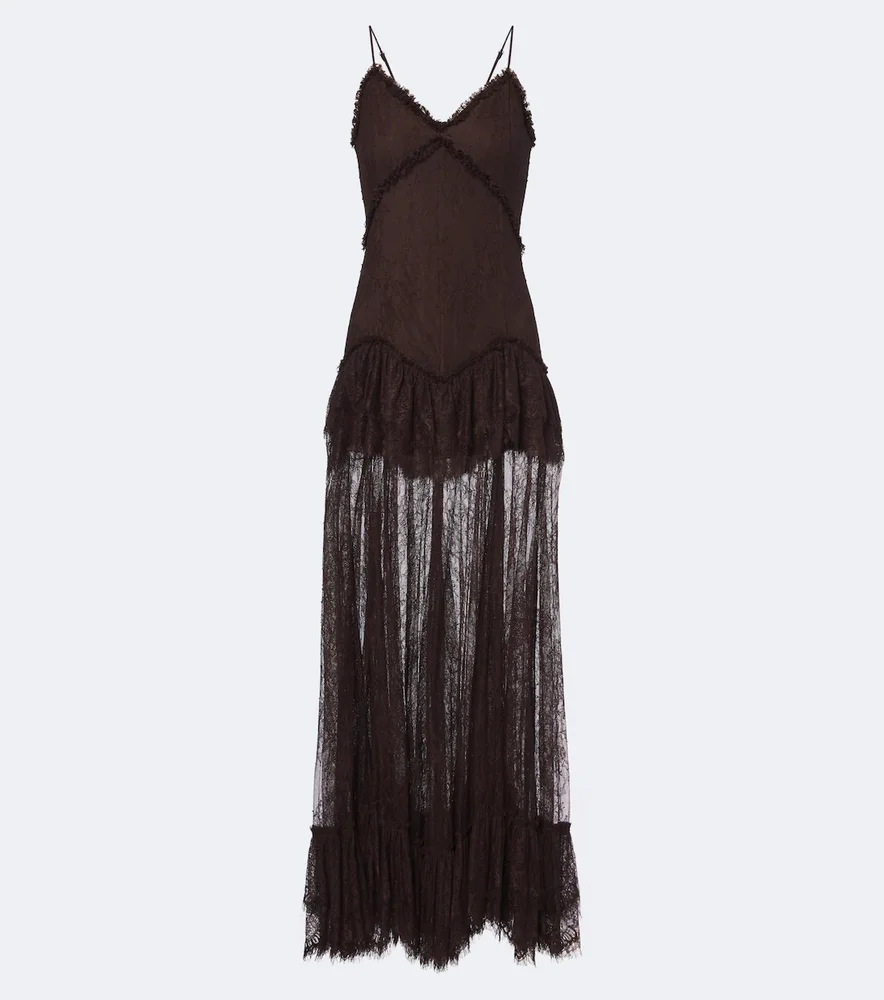 Kala tiered ruffled lace maxi dress