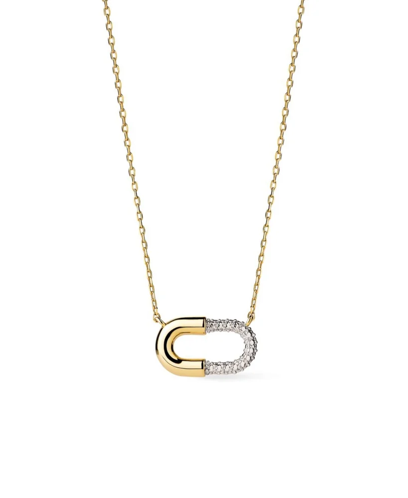 Mini Micropave Gold Pendant Blake Necklace