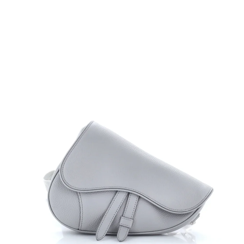 Dior Saddle Crossbody Bag Leather Mini, Gray
