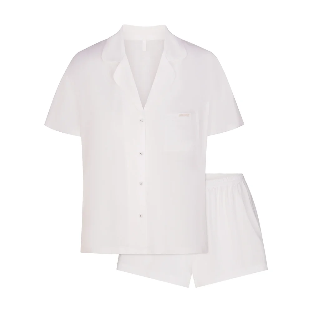 SKIMS ORGANIC COTTON SLEEP SHORT SLEEVE SET