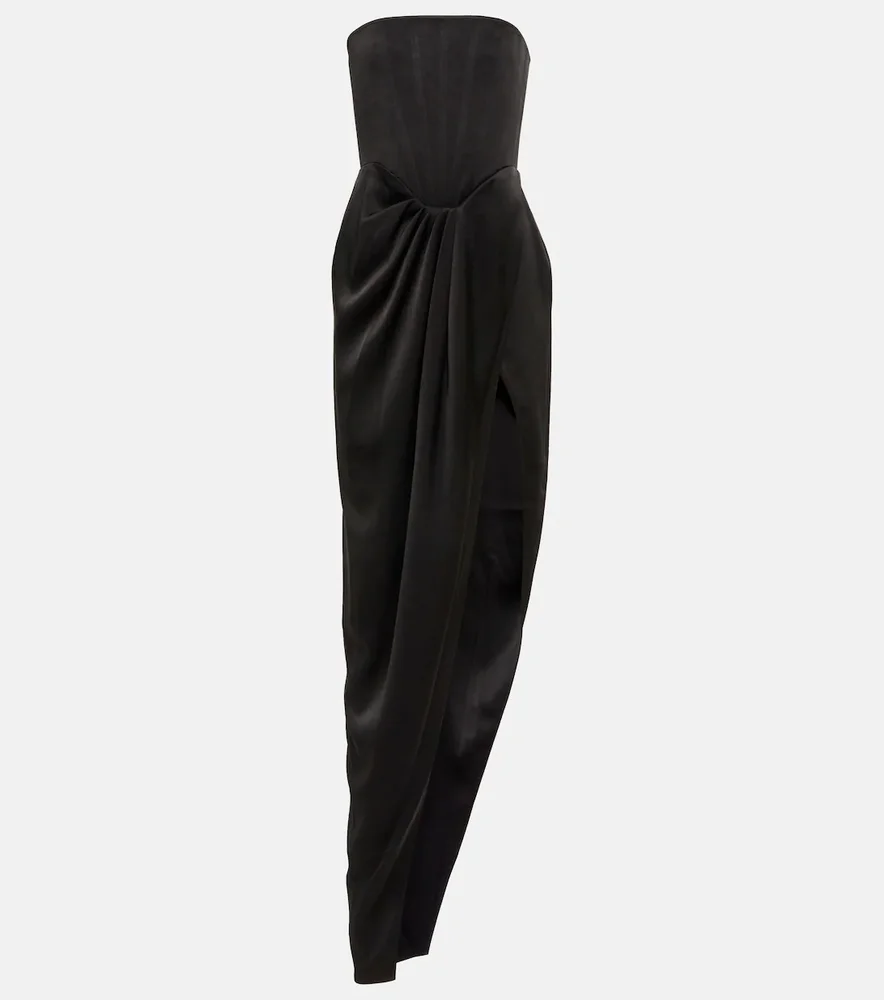 Ledger Strapless Satin Gown