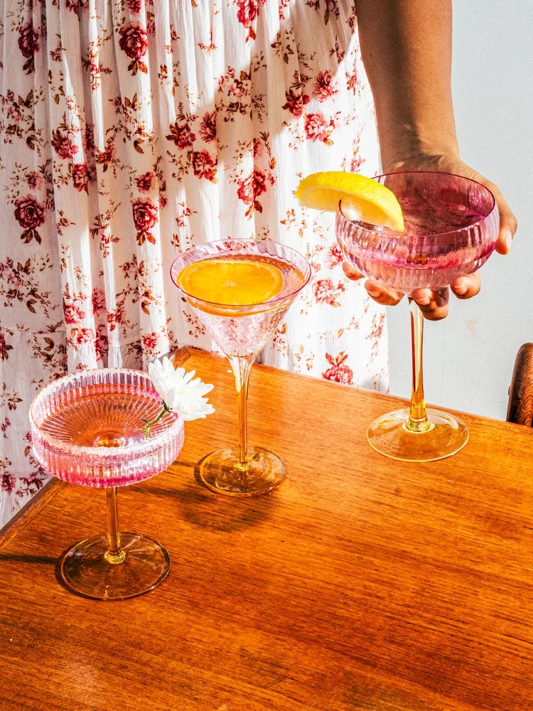 Sunset Coupe Cocktail Glasses, Set of 3