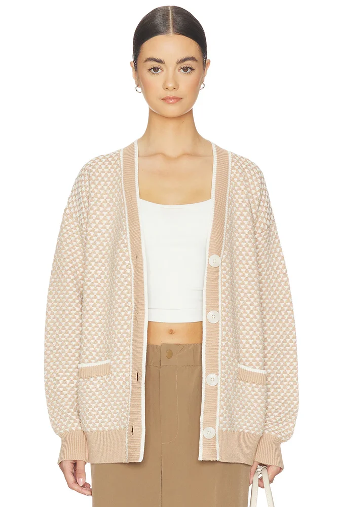 Milano-stitch cinched-waist cardigan