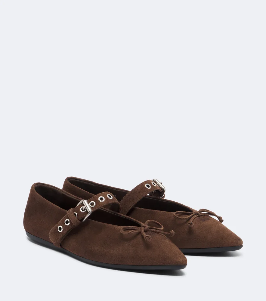 Suede ballet flats
