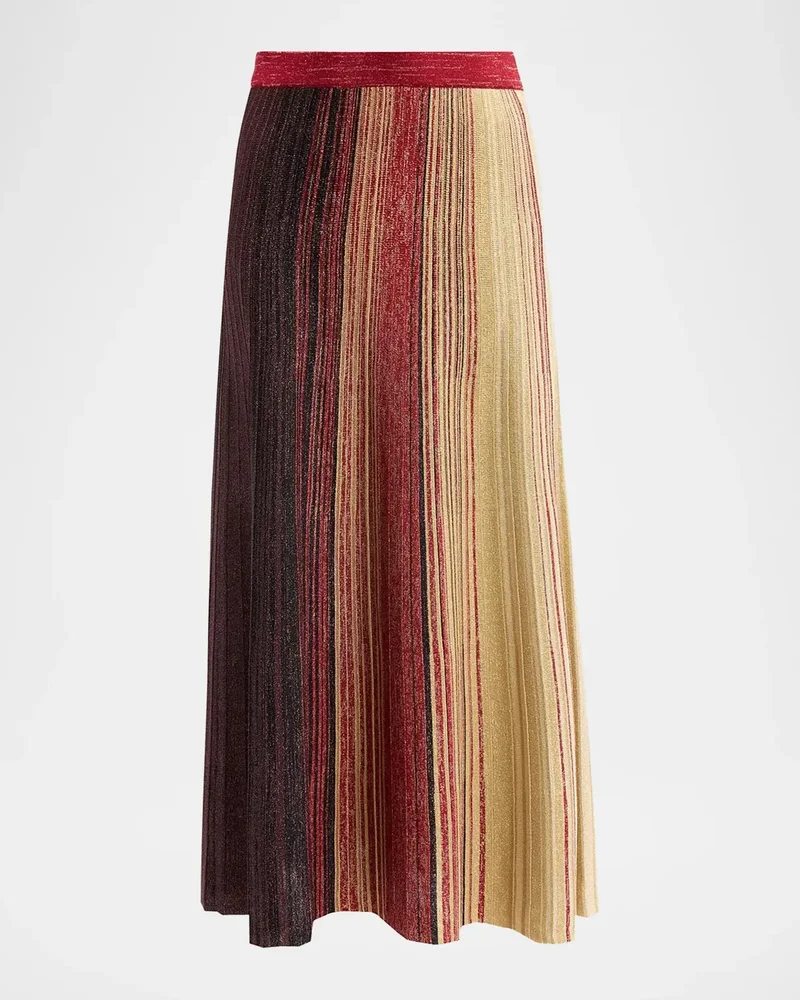 Metallic Striped Maxi Skirt