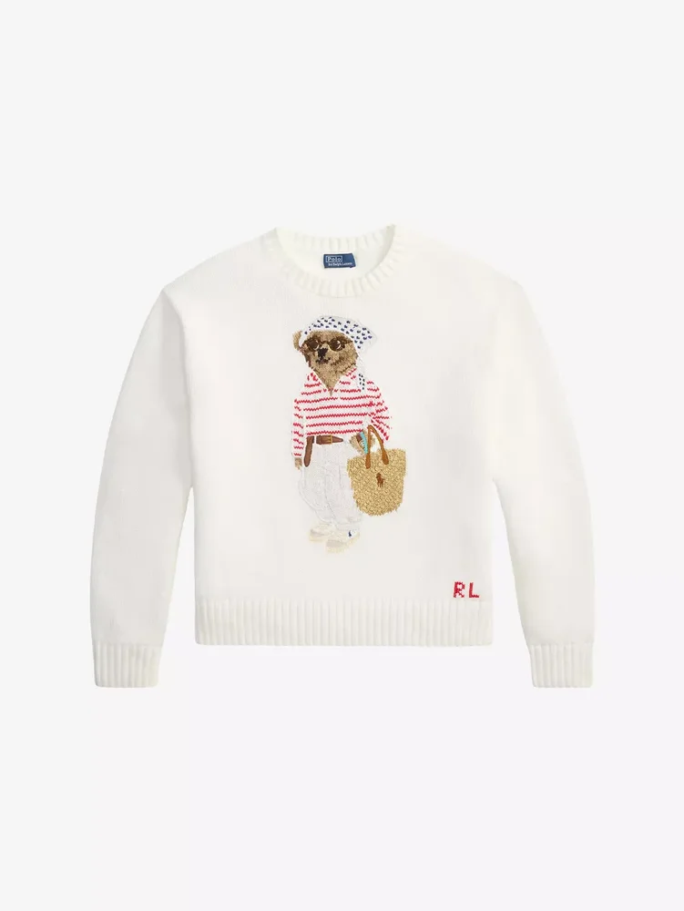 Polo Bear Logo-Embroidered Cotton Jumper