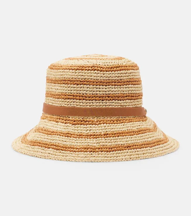 VLogo raffia bucket hat