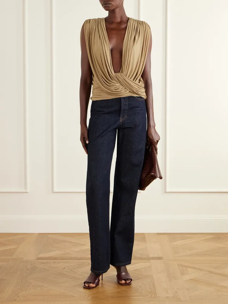 Ripple draped mesh top