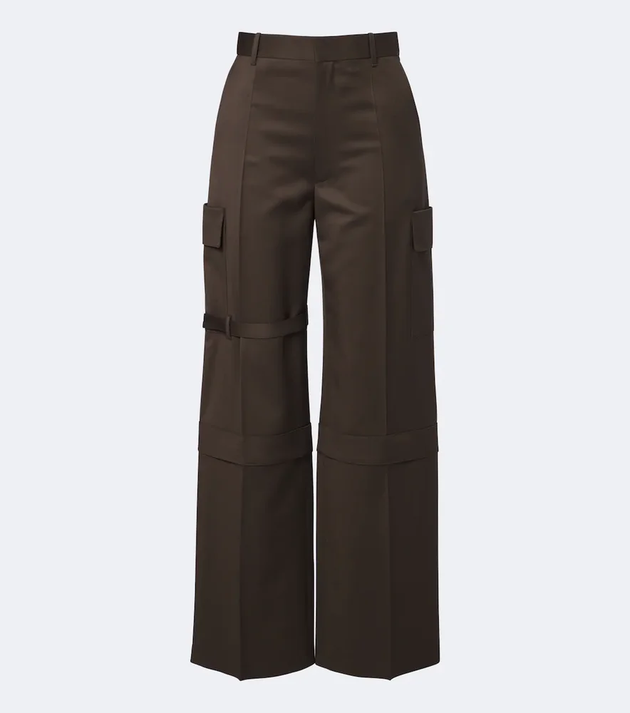 Wool and mohair gabardine cargo pants