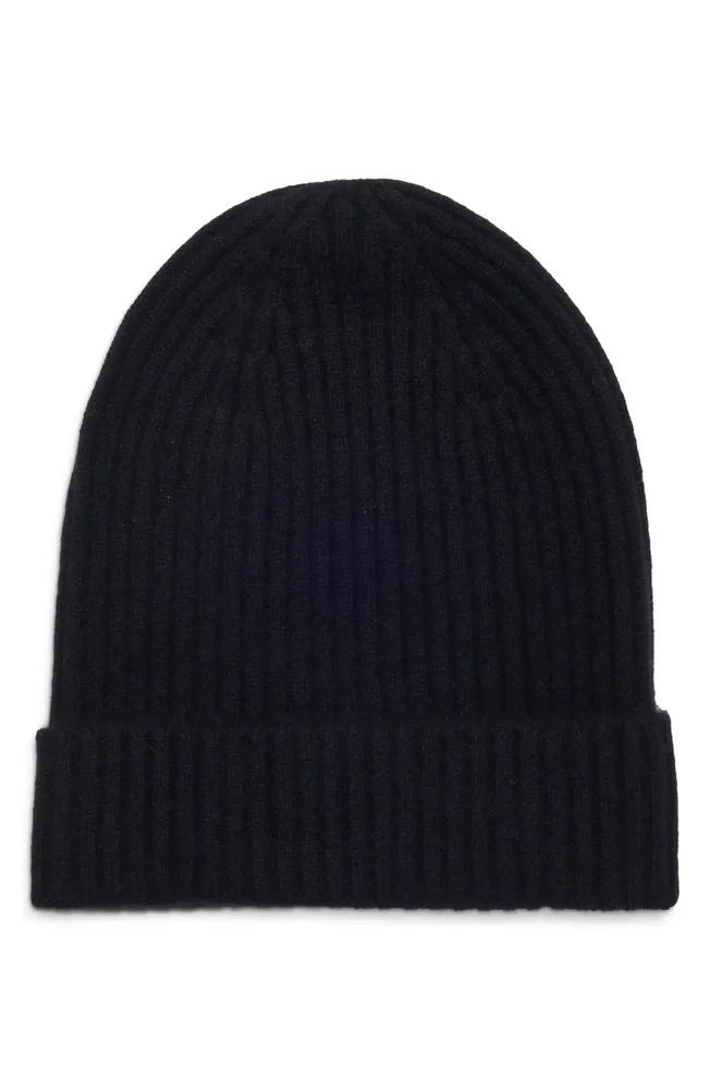 Cashmere Rib Cuff Beanie