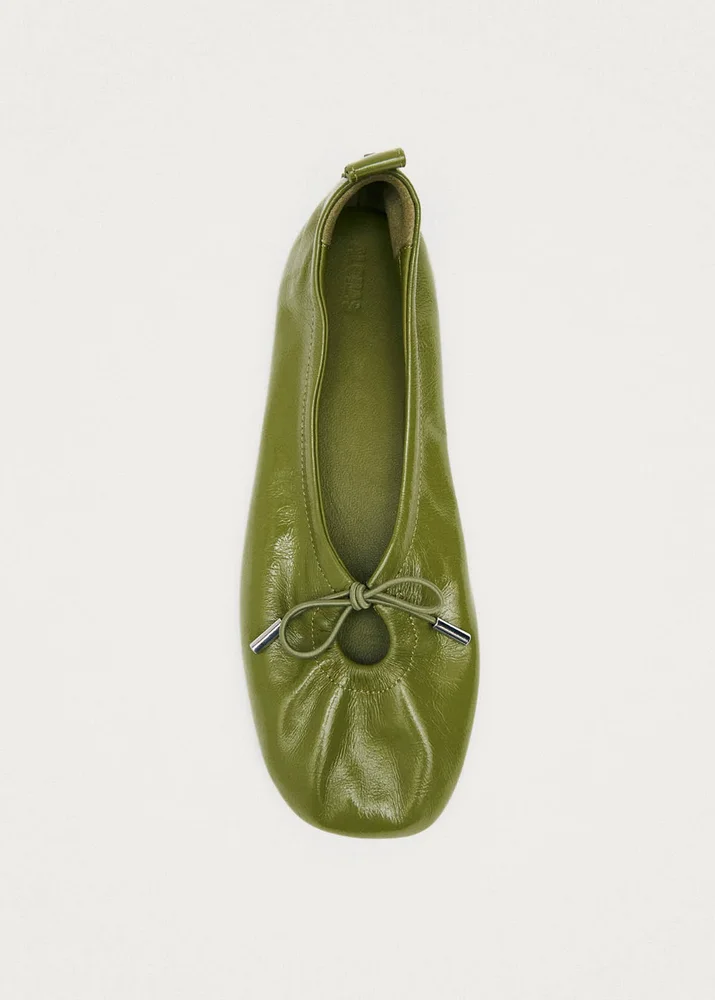 Rosalind Patent Green Leather Ballet Flats