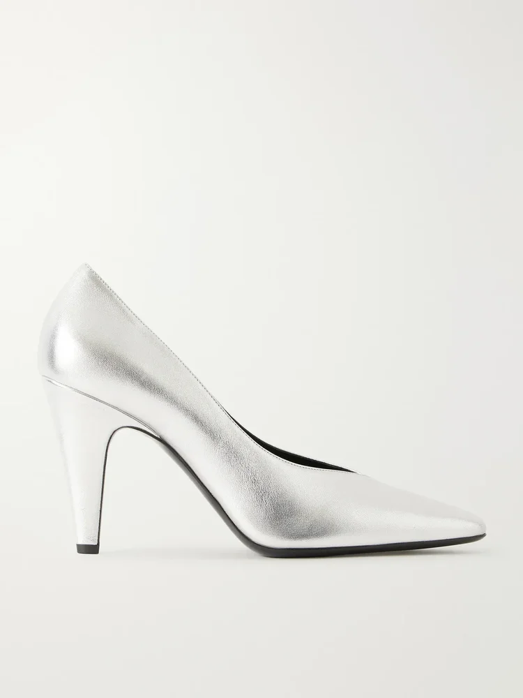 90 metallic- leather pumps