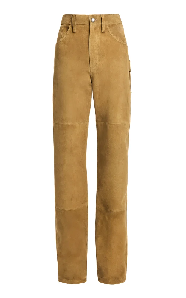 Mills Suede Skinny-Leg Pants