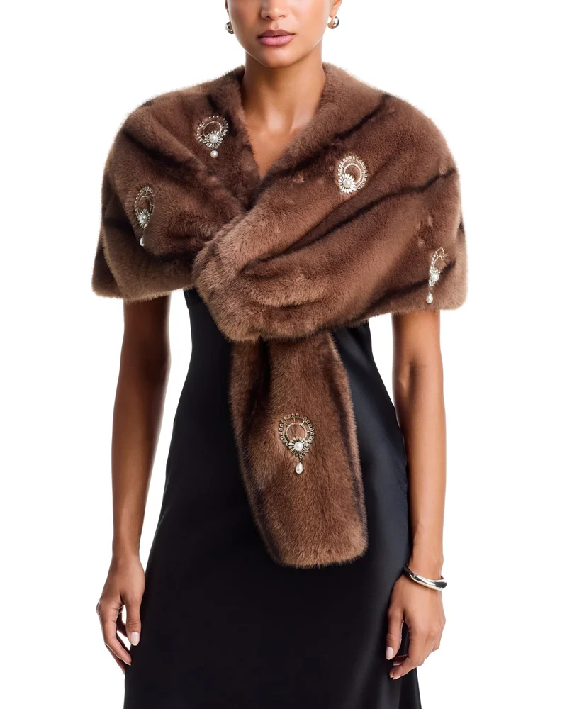 Pearl Drop Gianella Faux Fur Stole
