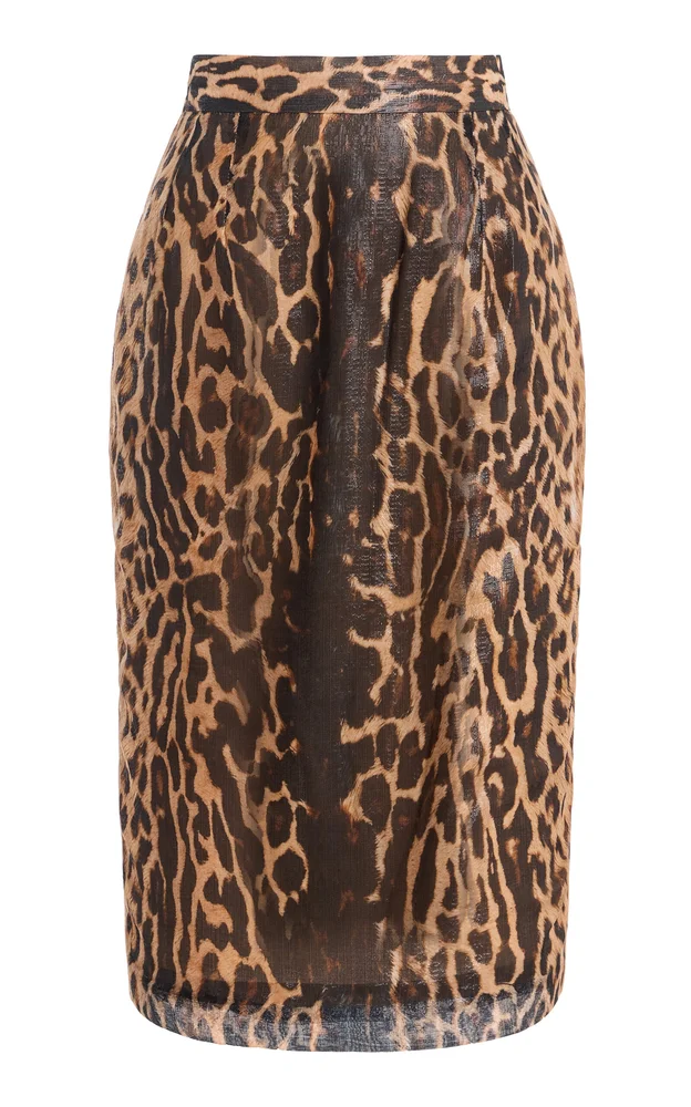 Silk-Blend Midi Pencil Skirt