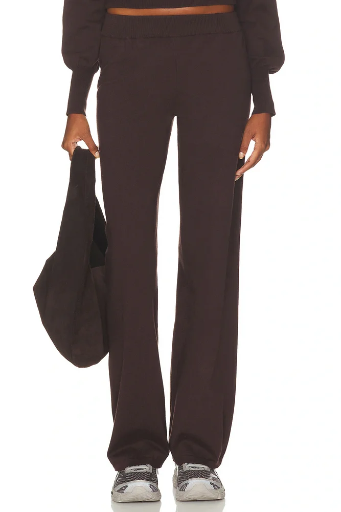 Heather Wide Leg Knit Pant