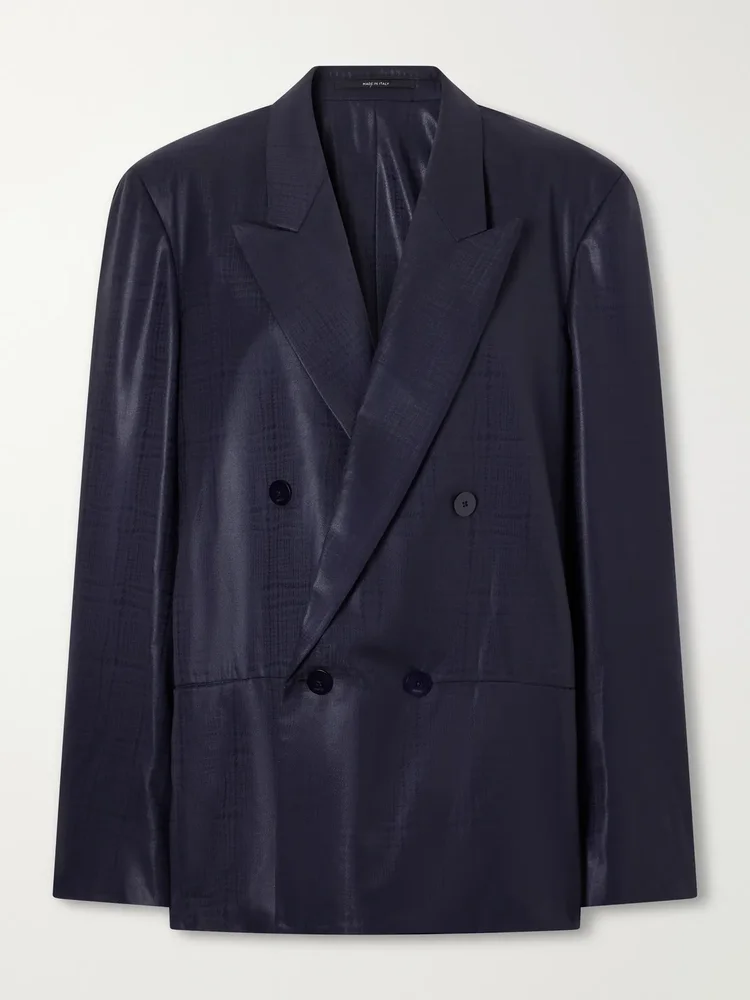 Prince Of Wales wool-chintz blazer