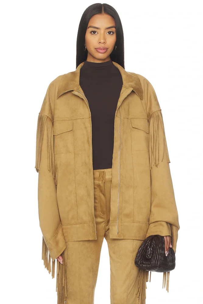 Fringe Oversized Jean Jacket
