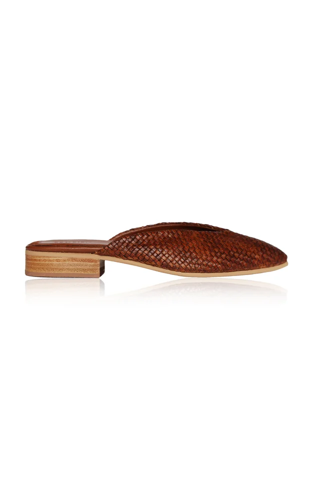 Faye Woven Leather Mules