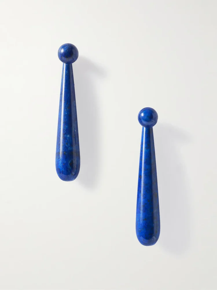 Angelika silver lapis lazuli earrings - cobalt blue - One Size