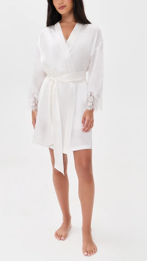 Mulberry Silk White Lace Robe