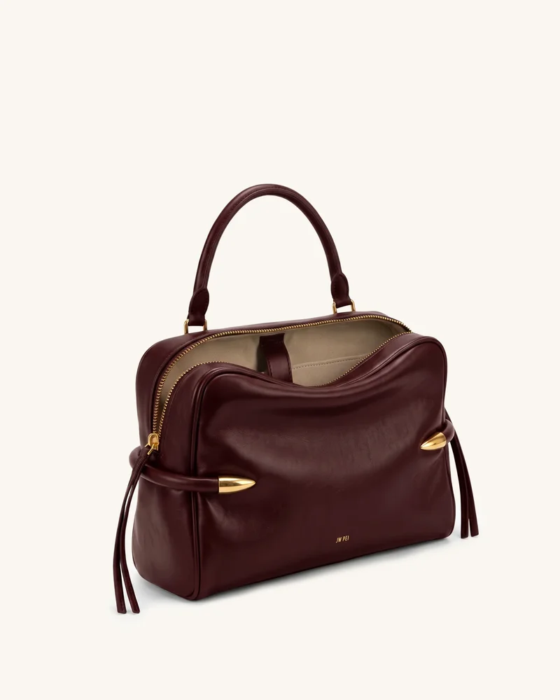 Callie Tusk Detail Shoulder Bag - Deep Burgundy