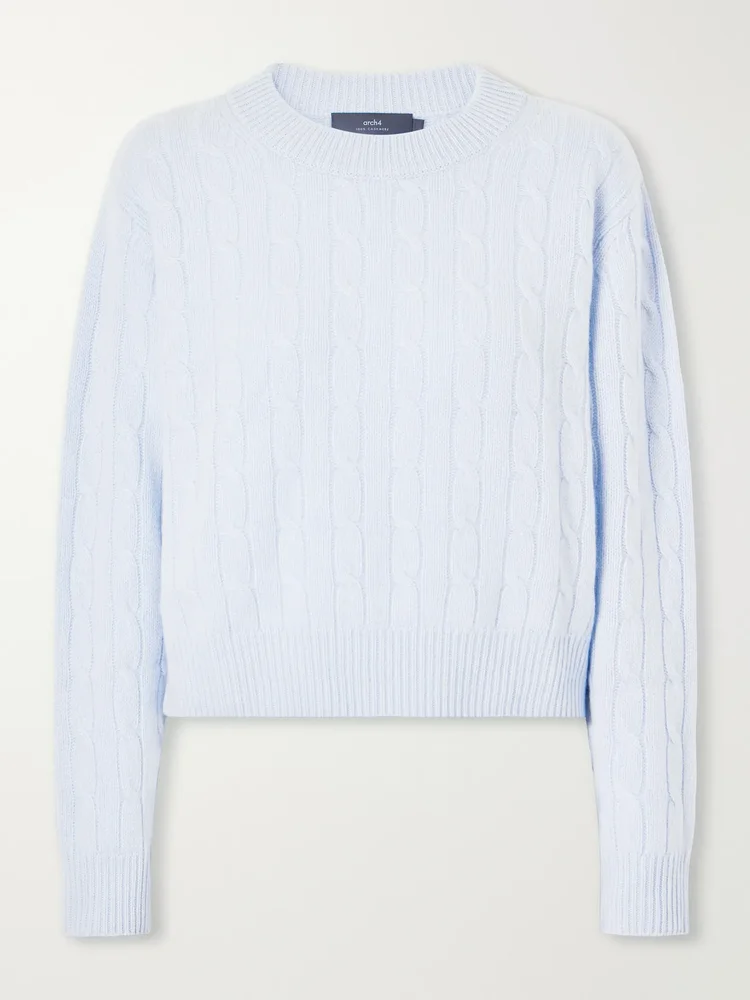 tinka cable knit cashmere sweater