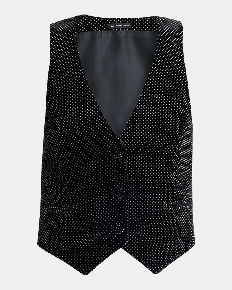 Cotton-Silk Polka Dot Vest