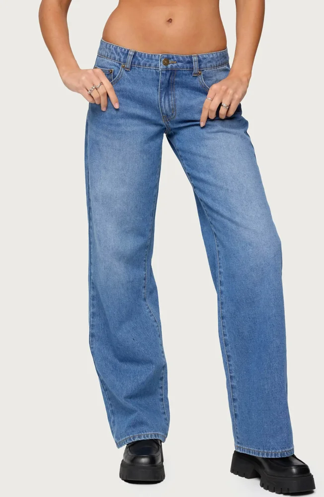 Nikolette Low Rise Straight Leg Jeans