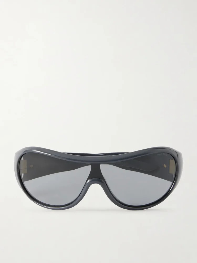 Miu Miu Rounded-Frame Acetate Sunglasses in Black