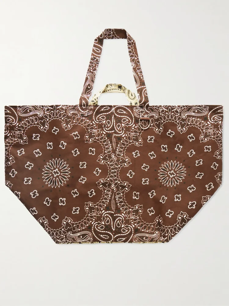 Maxi Basket printed cotton tote