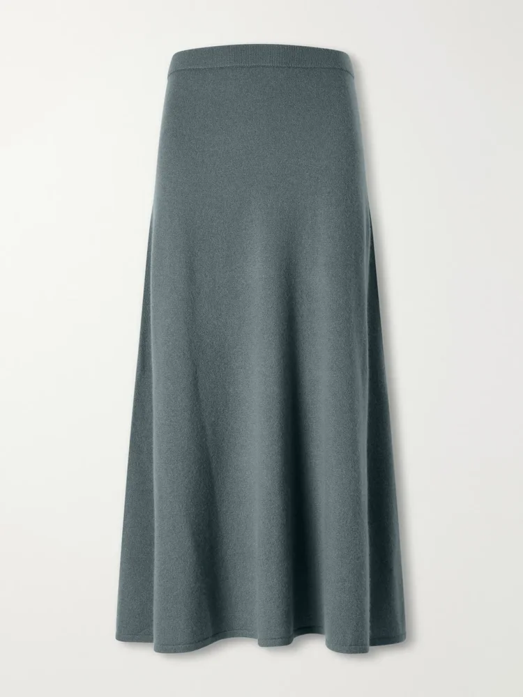 valiant wool and cashmere blend knitted midi skirt