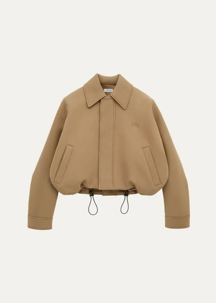 Cotton Twill Drawstring Balloon Jacket