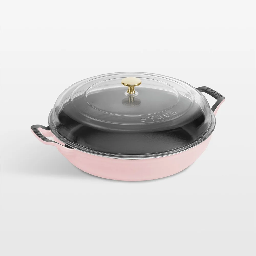 3.5-Qt. Peony Pink Braiser with Glass Lid