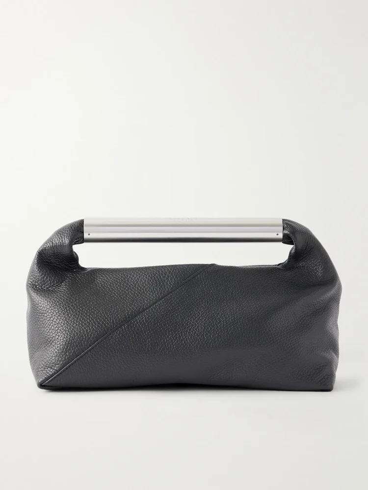 Japanese textured-leather clutch