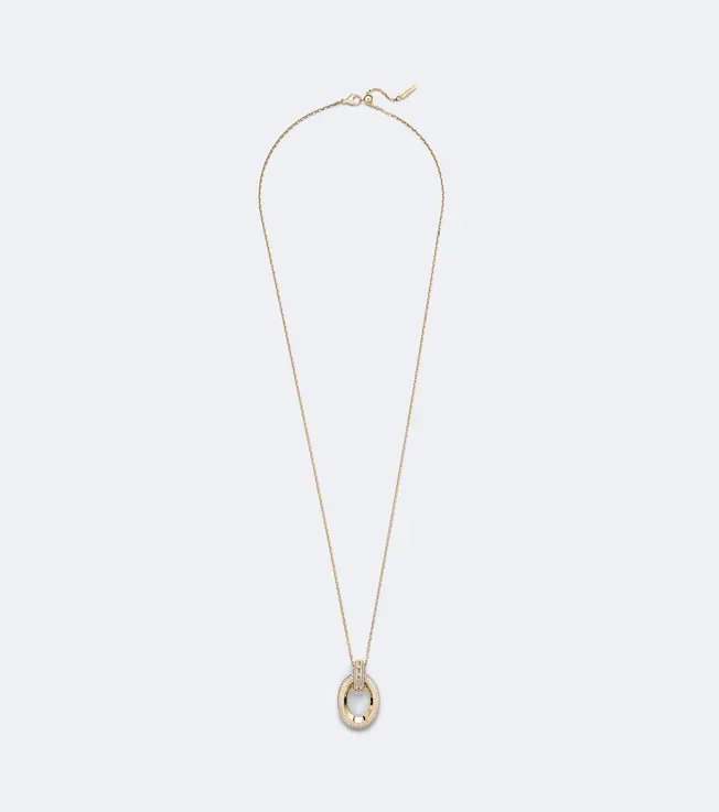 Groove 18kt gold pendant necklace with diamonds