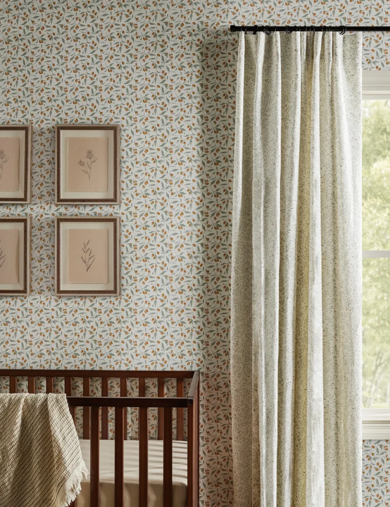 Dainty Leaves Linen Curtain Panel