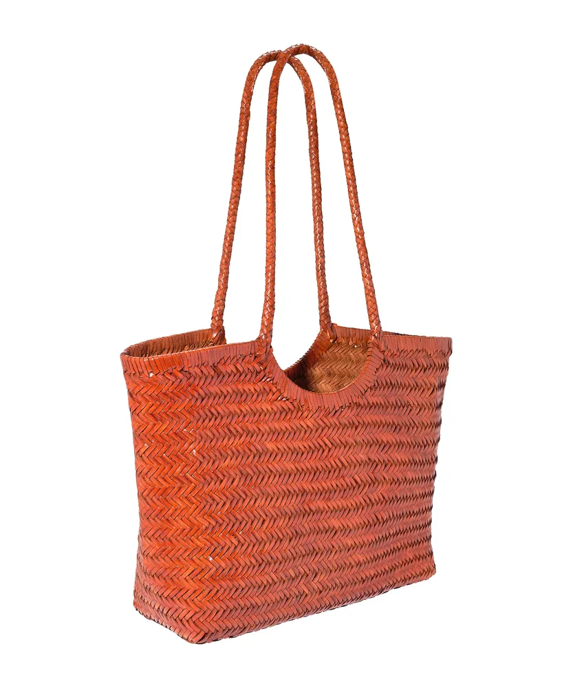 Leather Woven Tote