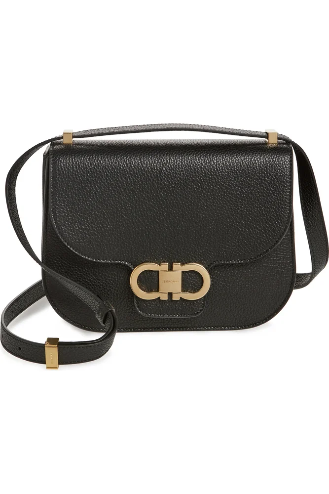 Double Gancio Leather Crossbody Bag