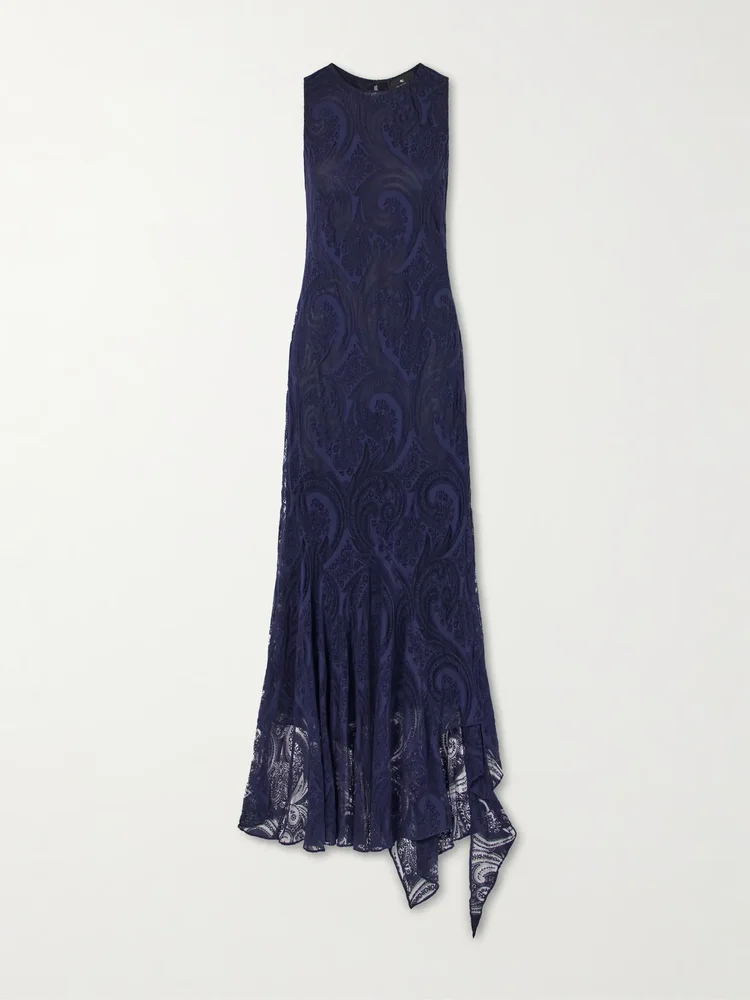 devore cotton blend crepe jersey maxi dress